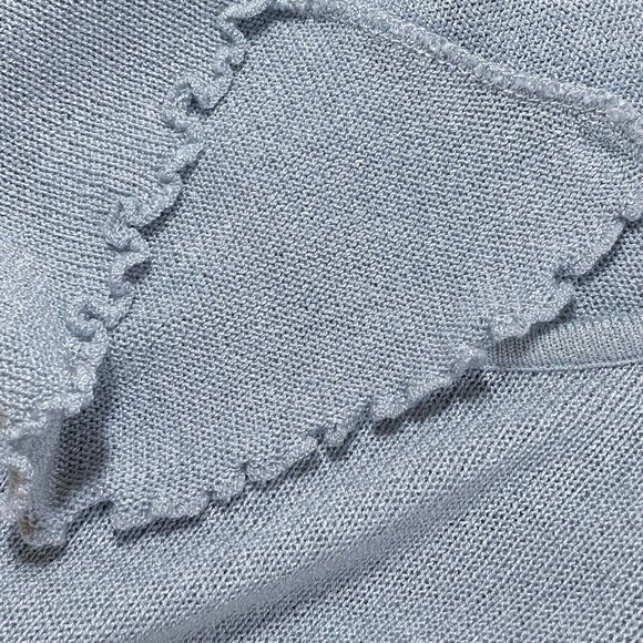 Roni Rabl Bis Israel Lettuce Hem Swing Sweater Sz S Pale Blue Silky Cotton Blend - Picture 10 of 12